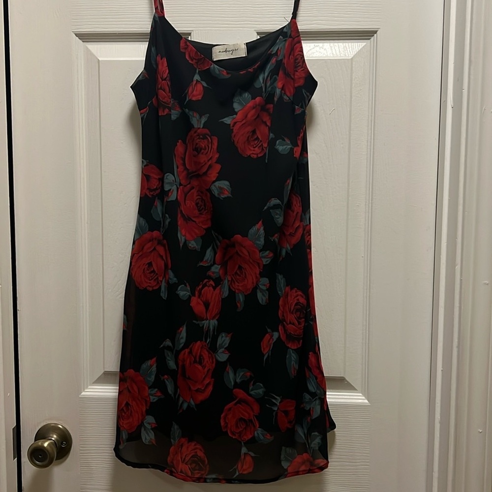 Rose print dress